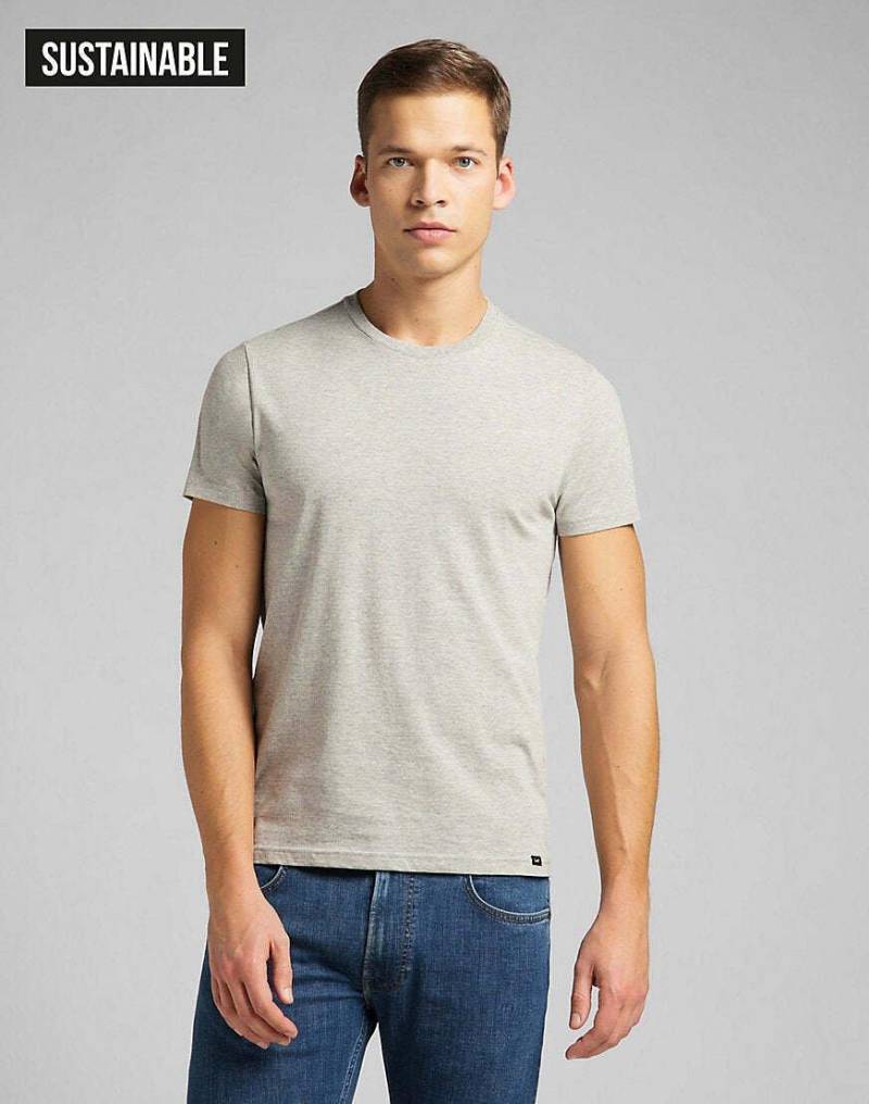 T-shirt Crew 2 Pack Herren Taubengrau L von Lee