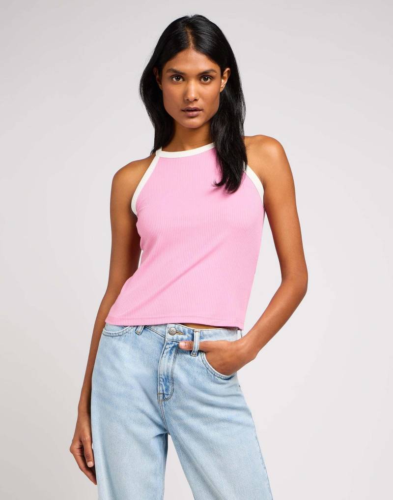 T-shirts Cropped Halter Top Damen Rosa M von Lee