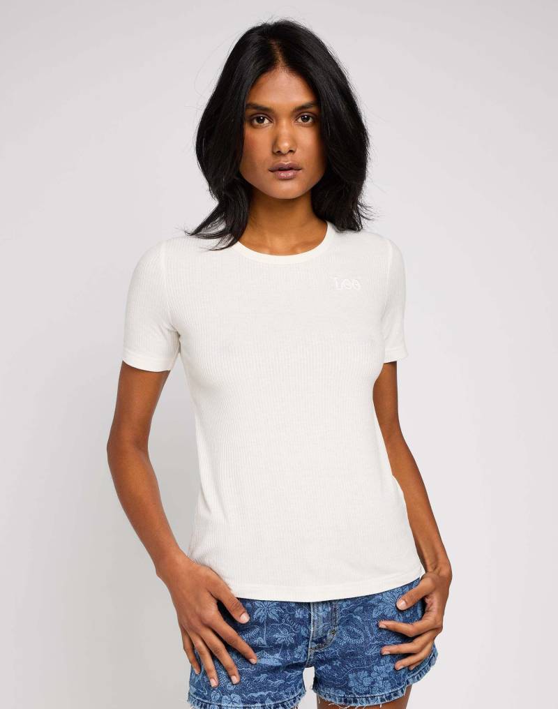 T-shirts Elbow Sleeve Top Damen Écru M von Lee