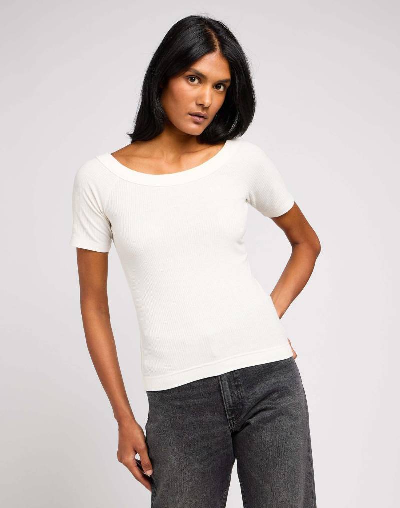 T-shirts Off The Shoulder Rib Damen Écru M von Lee