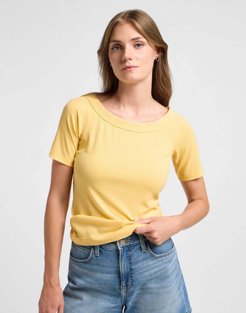 T-shirts Off The Shoulder Rib Damen Gelb Bunt S von Lee