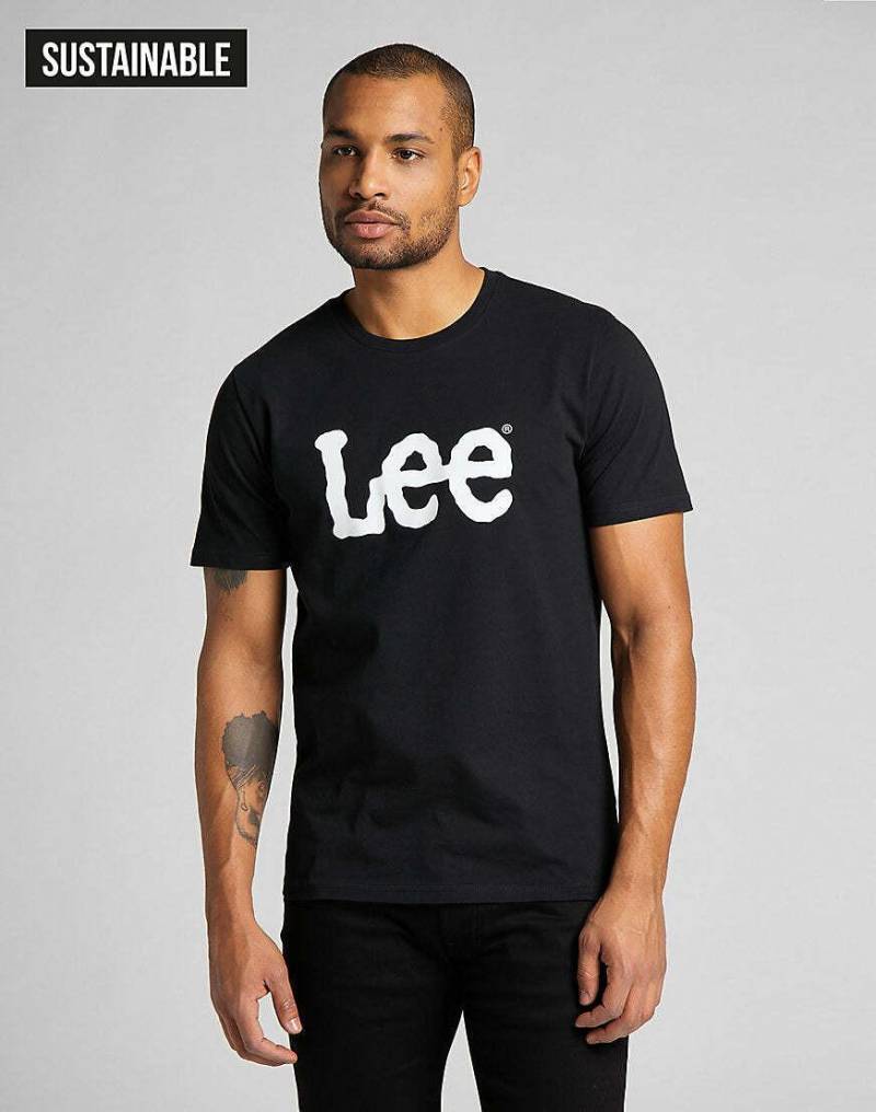 Lee - T-Shirt Wobbly Logo, für Herren, Schwarz, Größe L von Lee