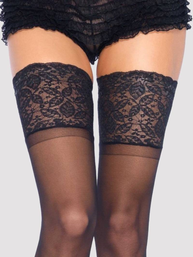 Leg-avenue Stay-up Black Halterlose Strümpfe, Textil - Amorana von Leg Avenue