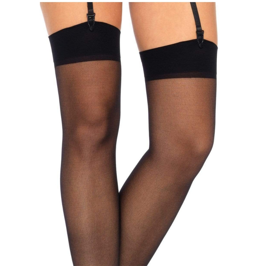 Leg-avenue Sheer Classic Plus Size Strümpfe, Schwarz - Amorana von Leg Avenue