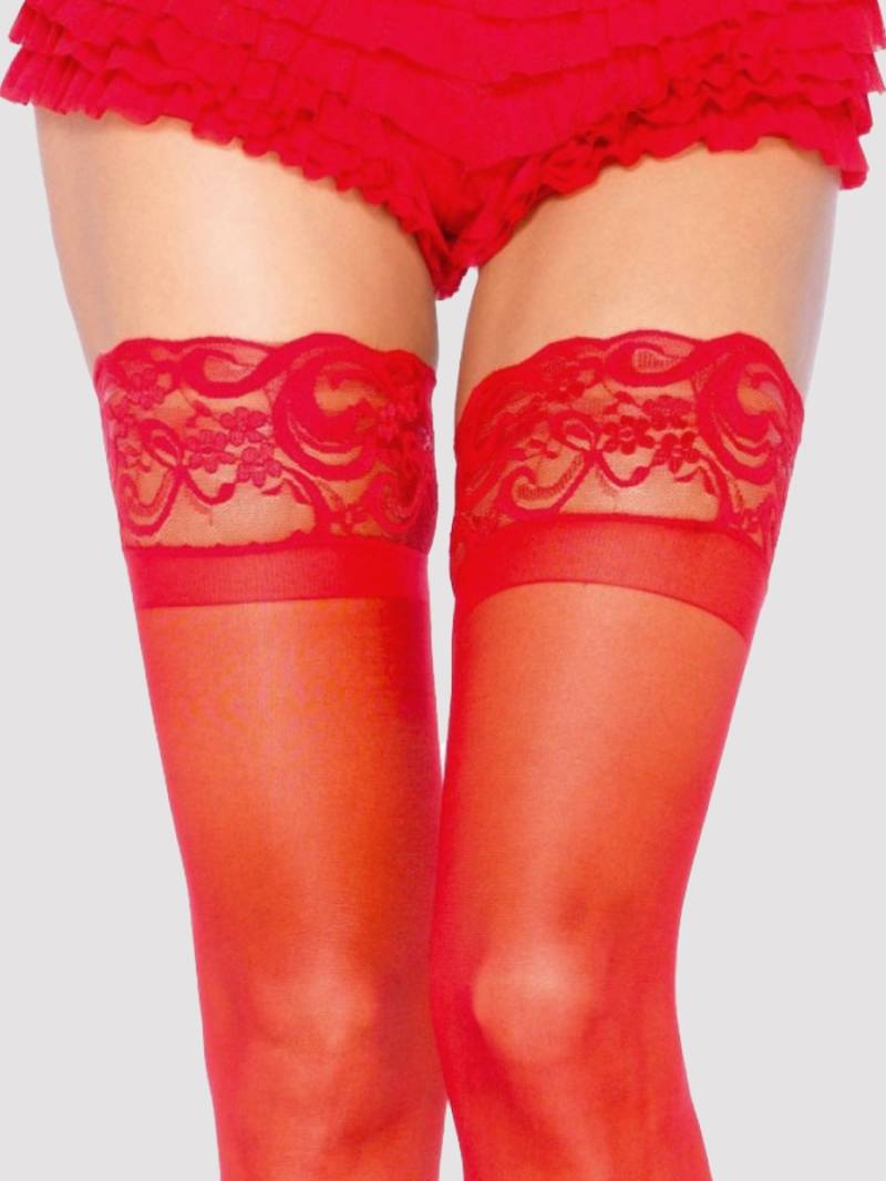 Leg-avenue Stay-up Halterlose Strümpfe, Rot - Amorana von Leg Avenue