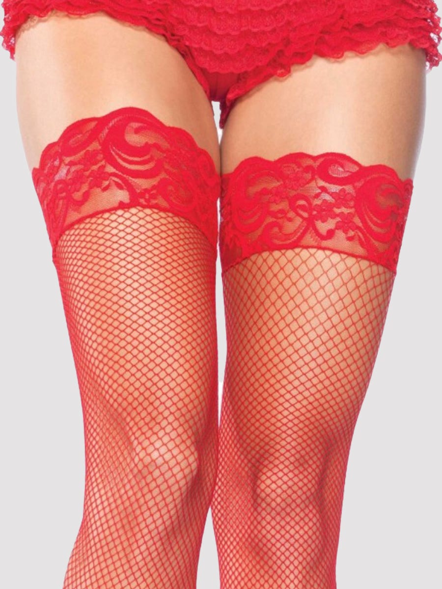 Leg-avenue Stay-up Halterlose Strümpfe, Rot - Amorana von Leg Avenue