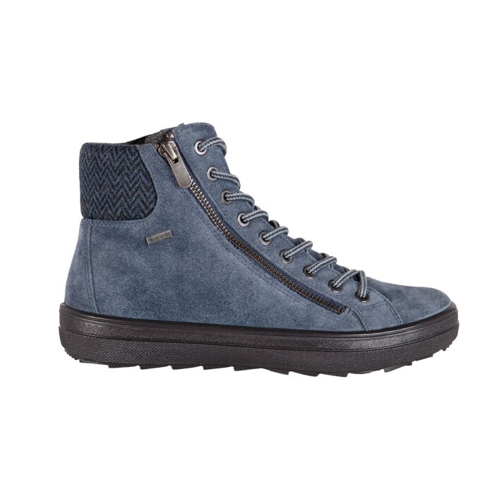 Legero Schnür-Stiefelette aus Veloursleder mit Gore-Tex jeansblau, 37 von Legero