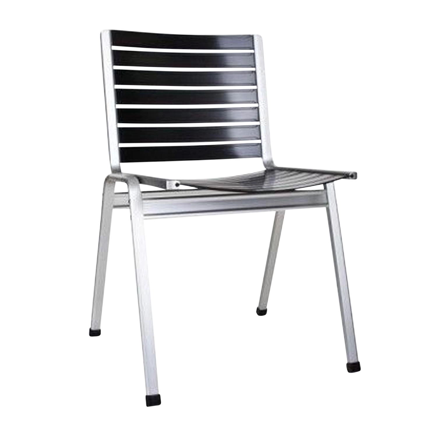 Elox-Stapelstuhl, Farbe schwarz eloxiert, Kunststoffbänder weiss Elox-Stapelstuhl, Farbe schwarz eloxiert, Kunststoffbänder weiss von Lehni