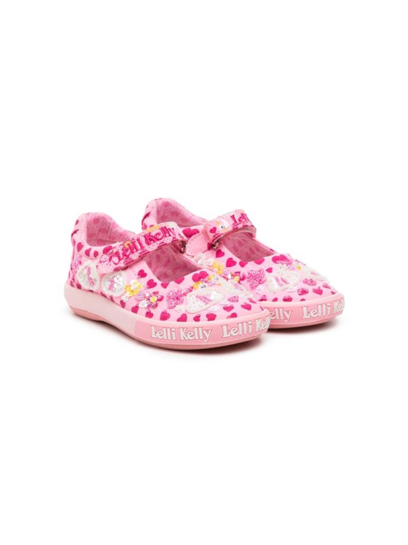 Lelli Kelly Dolly heart-print sequinned ballerina shoes - Pink von Lelli Kelly