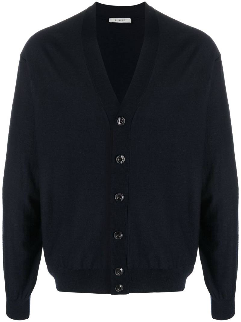 LEMAIRE V-neck wool-blend cardigan - Blue von LEMAIRE