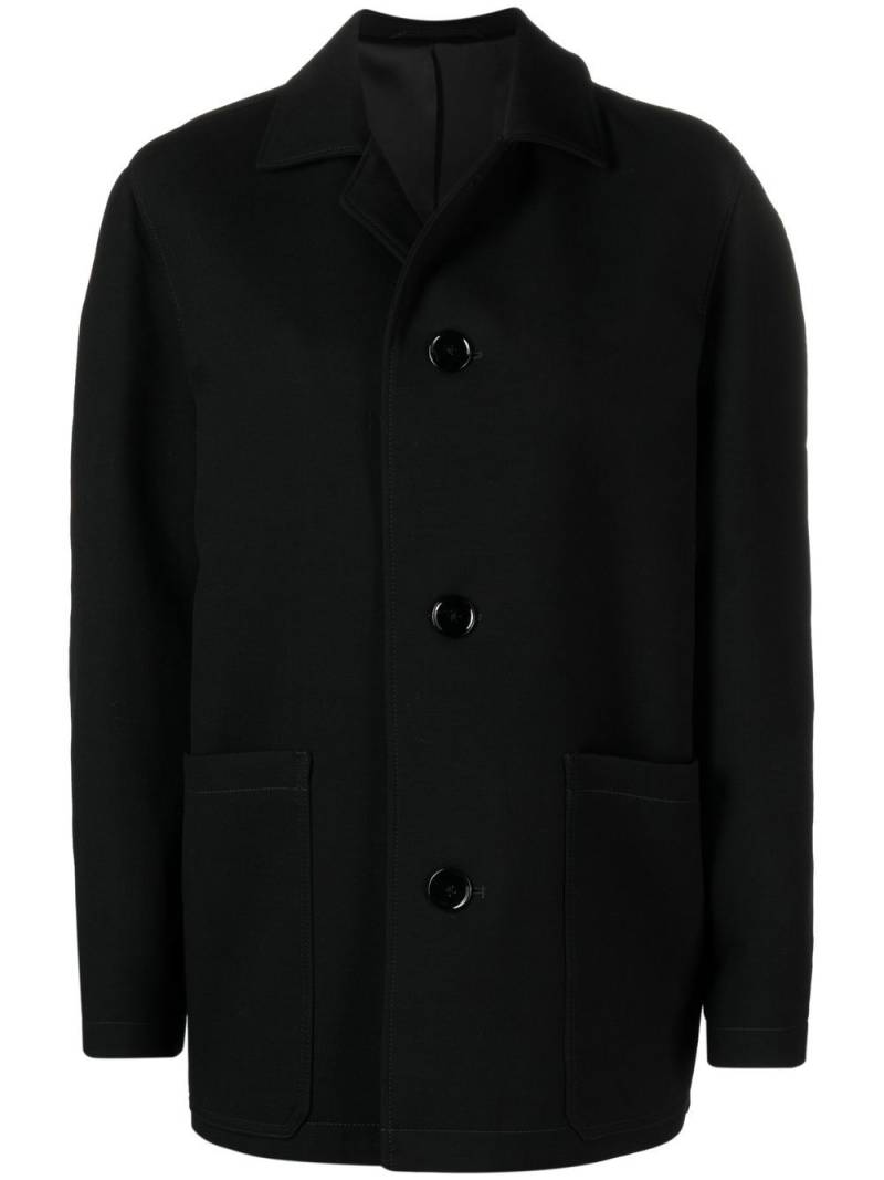 LEMAIRE curved-shoulder button-front jacket - Black von LEMAIRE