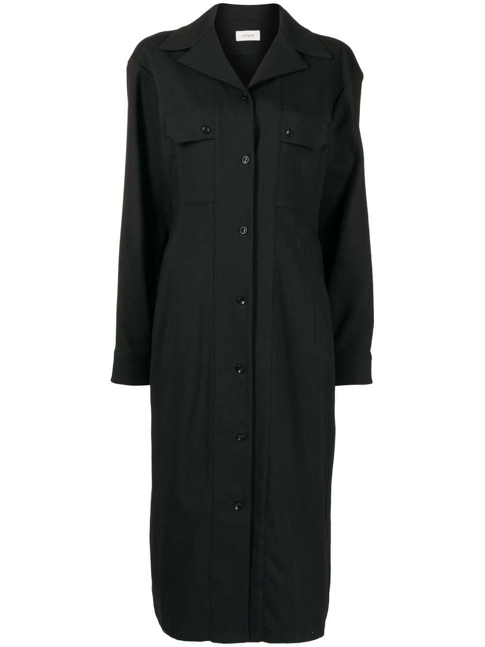 LEMAIRE long-sleeve shirt dress - Black von LEMAIRE