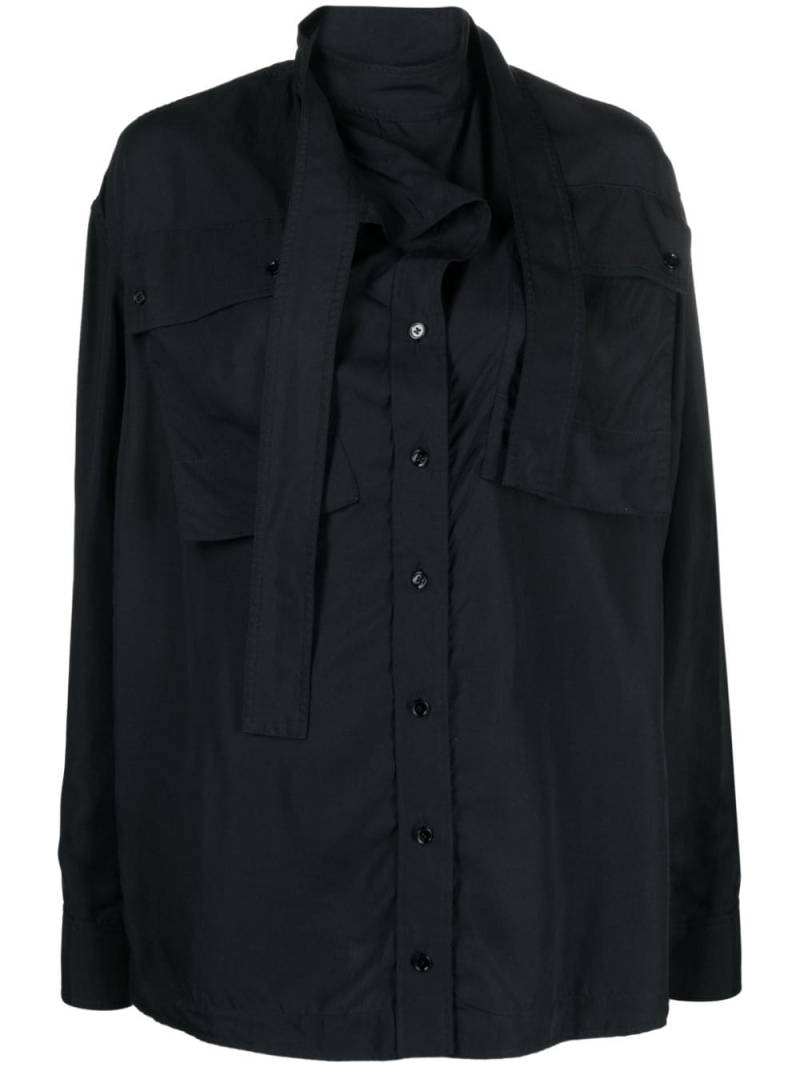 LEMAIRE neck-tie button-up shirt - Blue von LEMAIRE