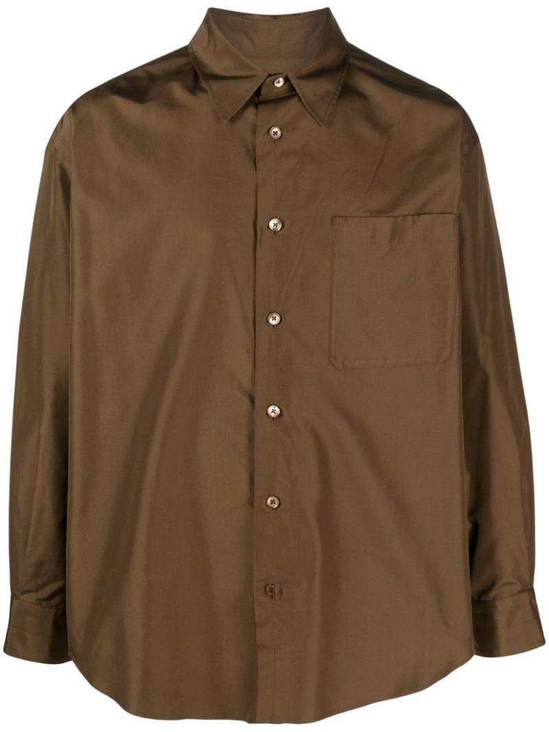 LEMAIRE patch pocket silk shirt - Brown von LEMAIRE