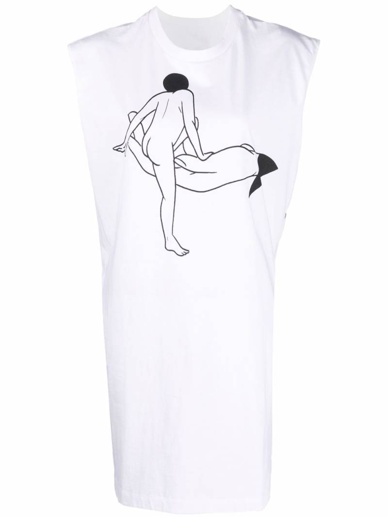 LEMAIRE x Tomaga printed sleeveless T-shirt dress - White von LEMAIRE