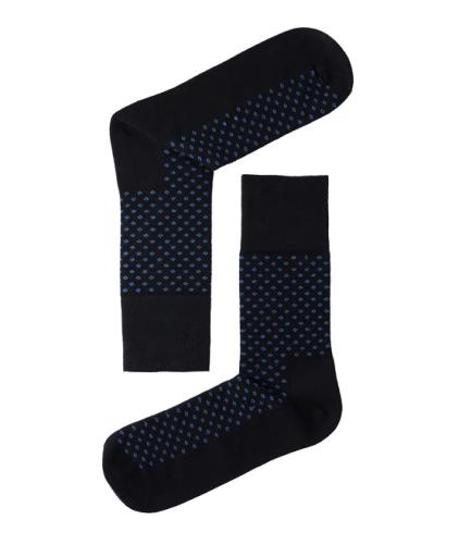 Lenz Longlife socks men 2er Pack - black/blue dots (Grösse: 45-47) von Lenz