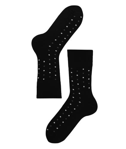 Lenz Longlife socks men 2er Pack - schwarz/grau-weisse punkte (Grösse: 45-47) von Lenz