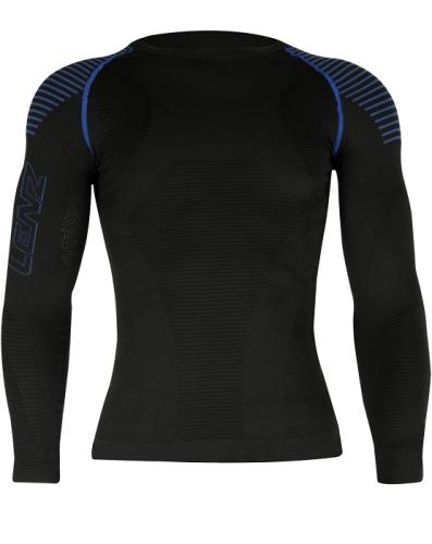 Lenz Longsleeve Men 3.0 round neck compression - black/blue (Grösse: M) von Lenz