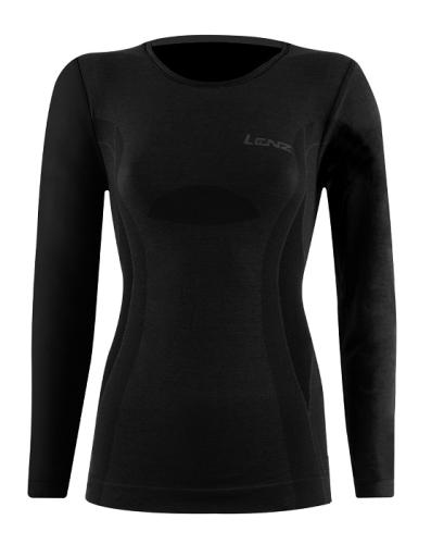 Lenz Longsleeve women merino 6.0 round neck - black (Grösse: L) von Lenz