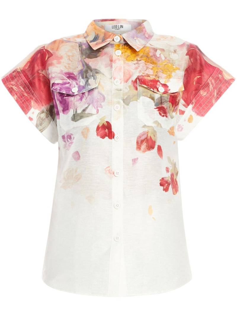 Leo Lin Catarina floral blouse - White von Leo Lin