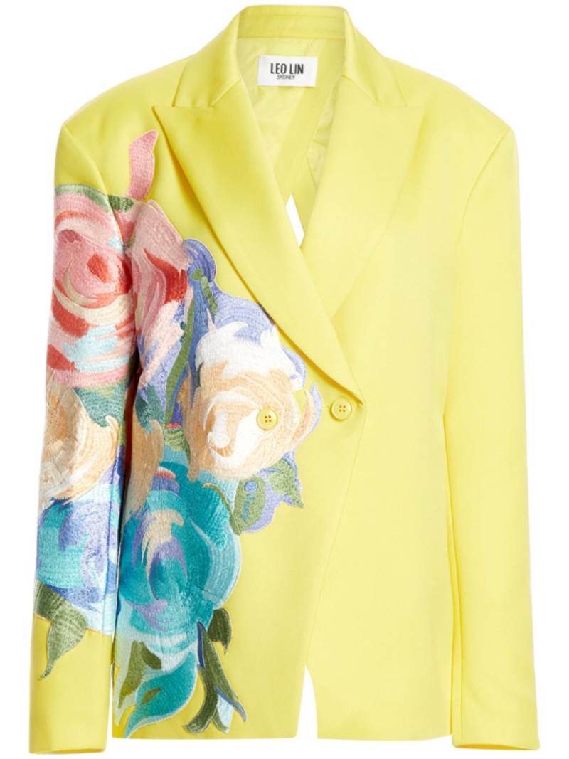 Leo Lin Jocelyn embroidered floral blazer - Yellow von Leo Lin