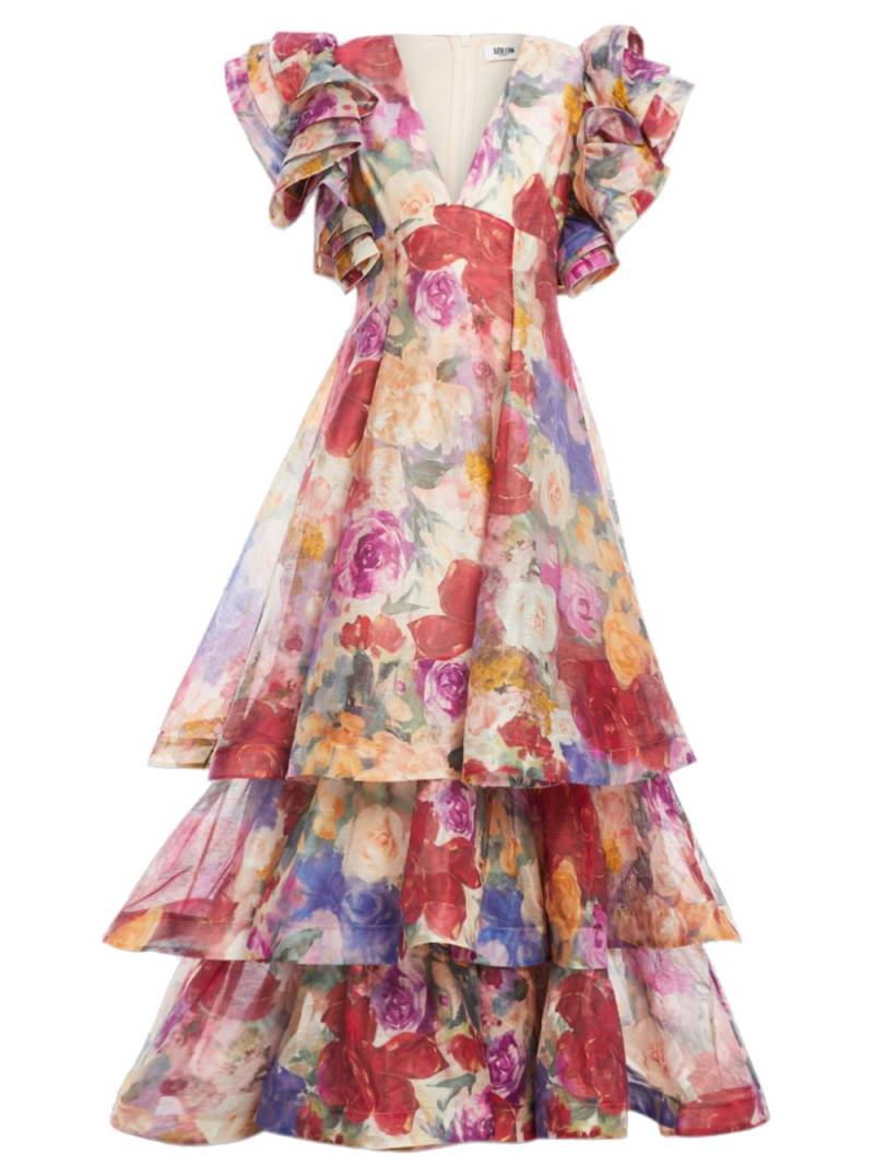 Leo Lin ruffled floral-print gown - Pink von Leo Lin