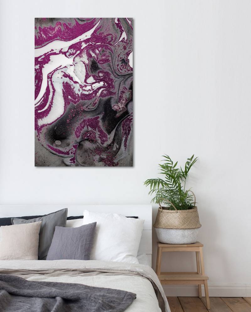 queence Acrylglasbild »Abstrakte Kunst mit Glitzer-Effekt«, Kunst-Gemälde-Abstrakt-klassische Fantasie, Fine Art-Print in Galeriequalität von queence
