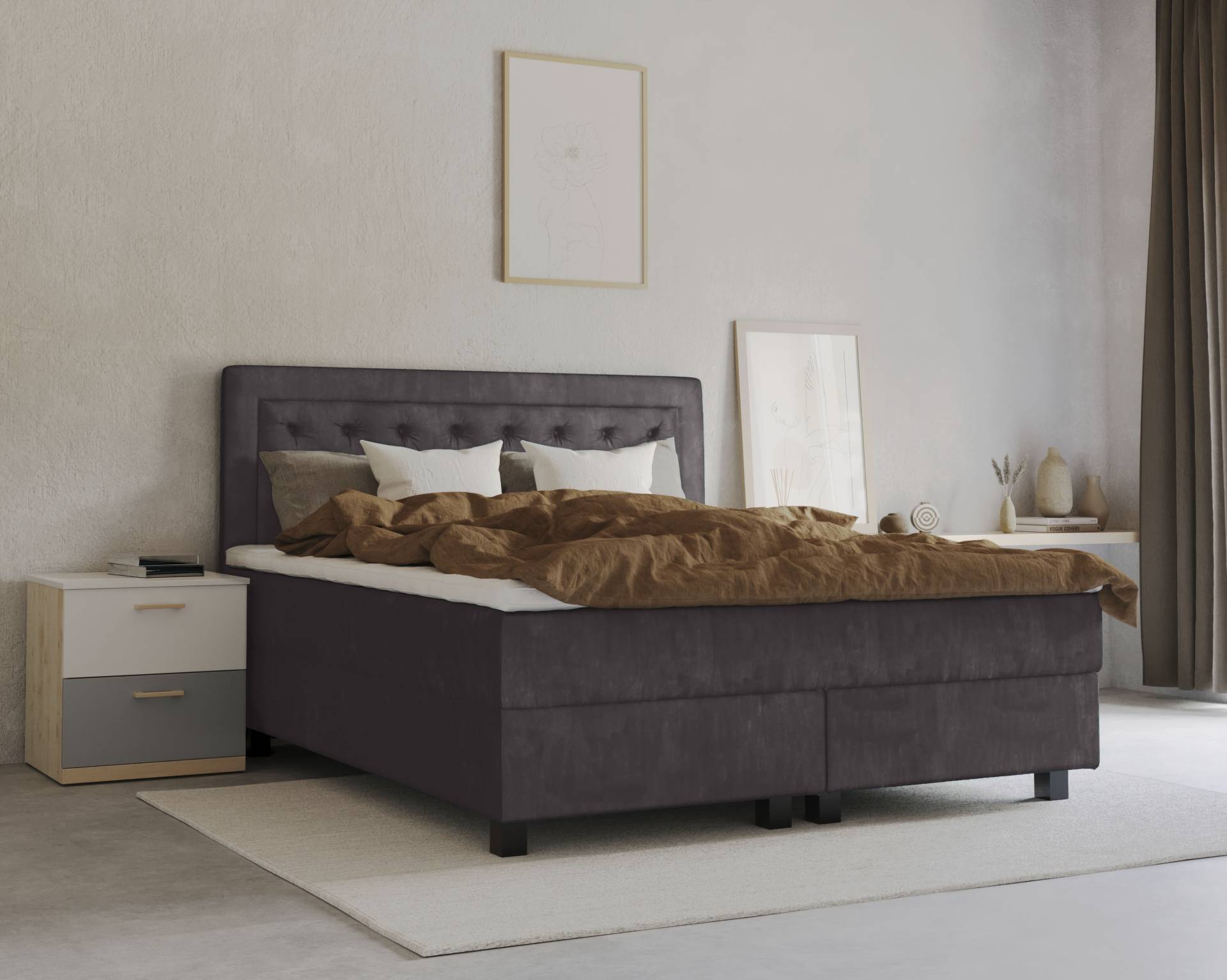 Leonique Boxspringbett »Jeanne«, inkl. Topper mit Taschen-Federkernmatratze Leonique Boxspringbett »Jeanne«, inkl. Topper mit Taschen-Federkernmatratze von Leonique
