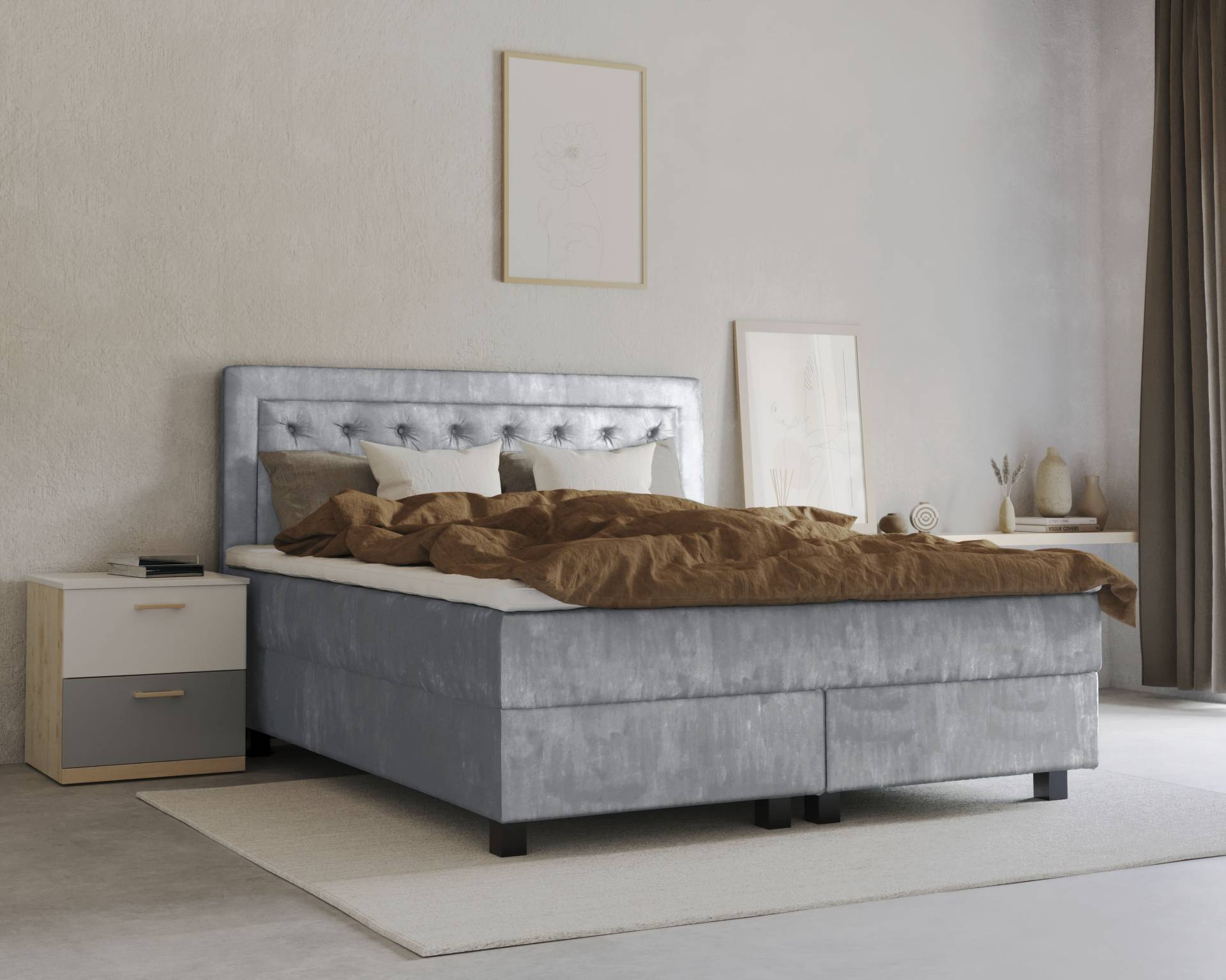 Leonique Boxspringbett »Jeanne«, inkl. Topper mit Taschen-Federkernmatratze Leonique Boxspringbett »Jeanne«, inkl. Topper mit Taschen-Federkernmatratze von Leonique