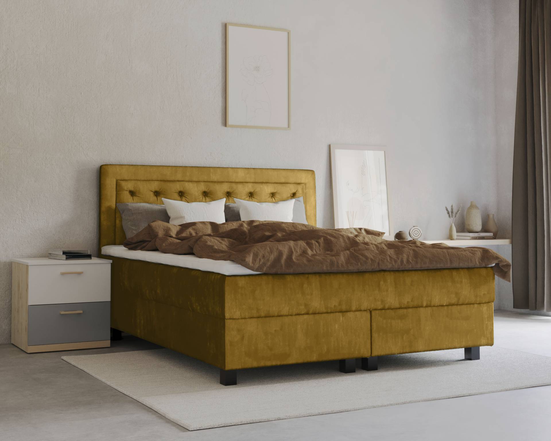 Leonique Boxspringbett »Jeanne«, inkl. Topper mit Taschen-Federkernmatratze Leonique Boxspringbett »Jeanne«, inkl. Topper mit Taschen-Federkernmatratze von Leonique