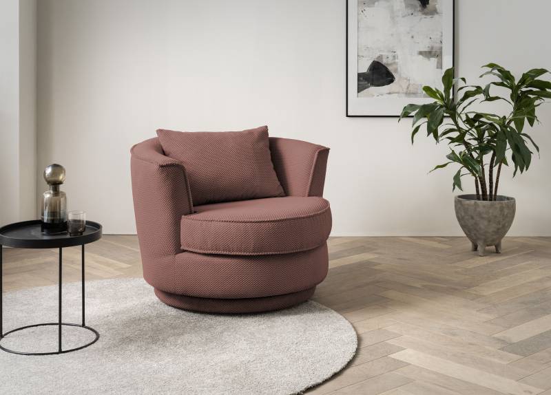 Leonique Drehsessel »MAISIE, Lese-Sessel, Love Seat,«, trendige Stoffe MEGA CORD und Web-Velours, 360 Grad drehbar von Leonique