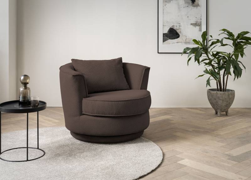 Leonique Drehsessel »MAISIE, Lese-Sessel, Love Seat,«, trendige Stoffe MEGA CORD und Web-Velours, 360 Grad drehbar von Leonique