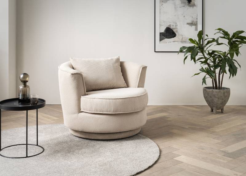 Leonique Drehsessel »MAISIE, Lese-Sessel, Love Seat,«, trendige Stoffe MEGA CORD und Web-Velours, 360 Grad drehbar von Leonique