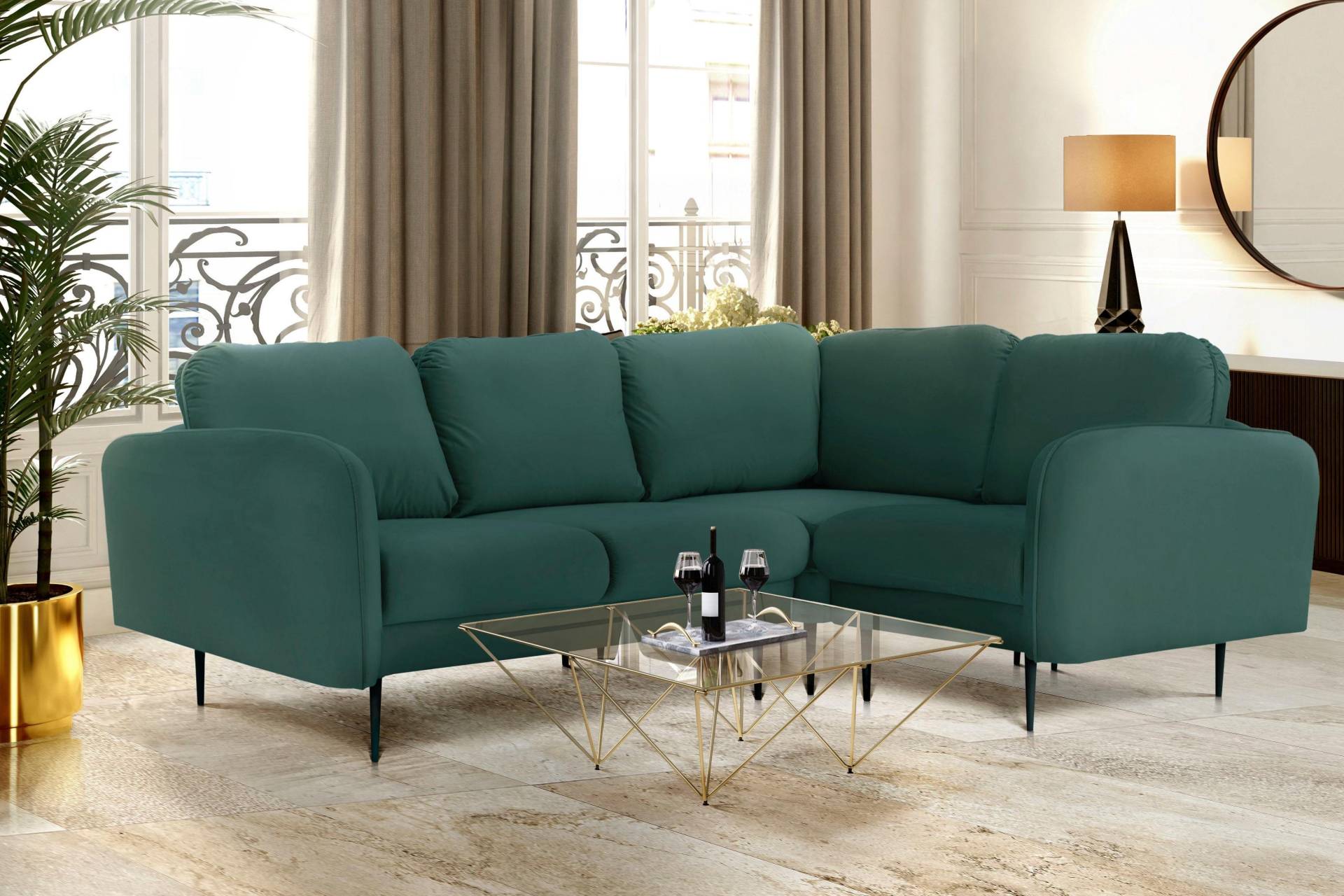 Leonique Ecksofa »Skidi L-Form«, mit losen Rückenkissen und Keder oben auf der Armlehne Leonique Ecksofa »Skidi L-Form«, mit losen Rückenkissen und Keder oben auf der Armlehne von Leonique