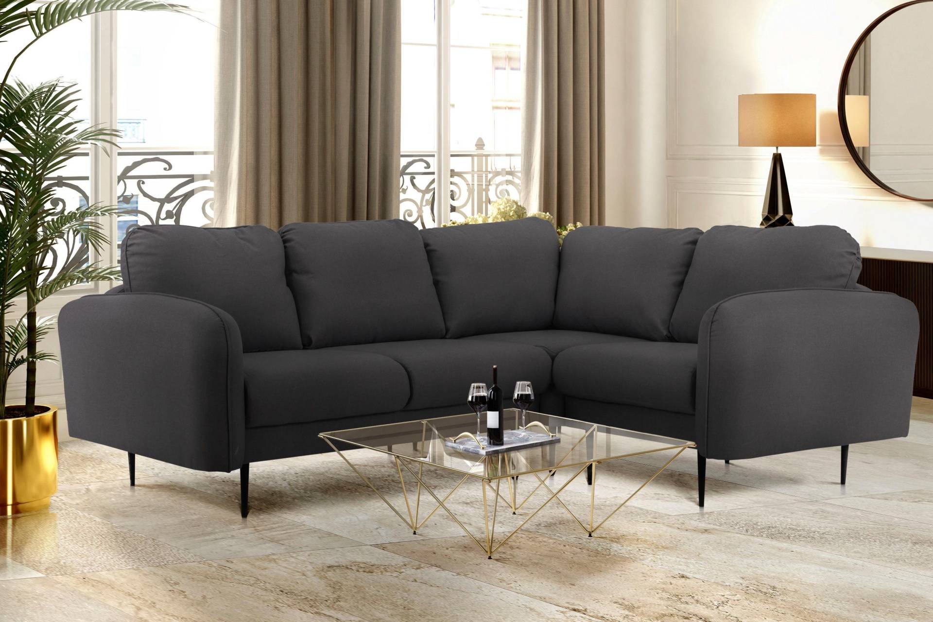 Leonique Ecksofa »Skidi L-Form«, mit losen Rückenkissen und Keder oben auf der Armlehne Leonique Ecksofa »Skidi L-Form«, mit losen Rückenkissen und Keder oben auf der Armlehne von Leonique