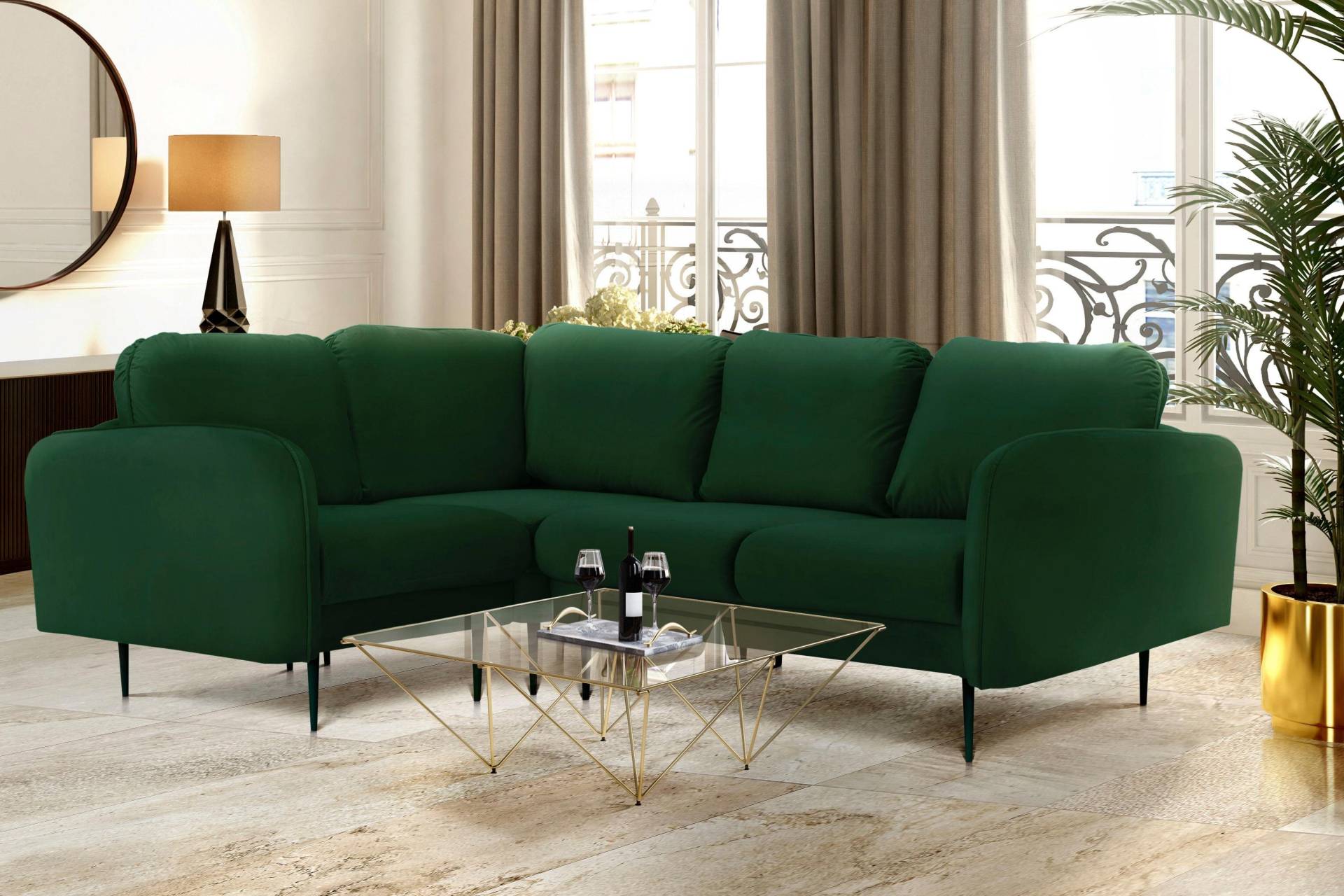 Leonique Ecksofa »Skidi L-Form«, mit losen Rückenkissen und Keder oben auf der Armlehne Leonique Ecksofa »Skidi L-Form«, mit losen Rückenkissen und Keder oben auf der Armlehne von Leonique