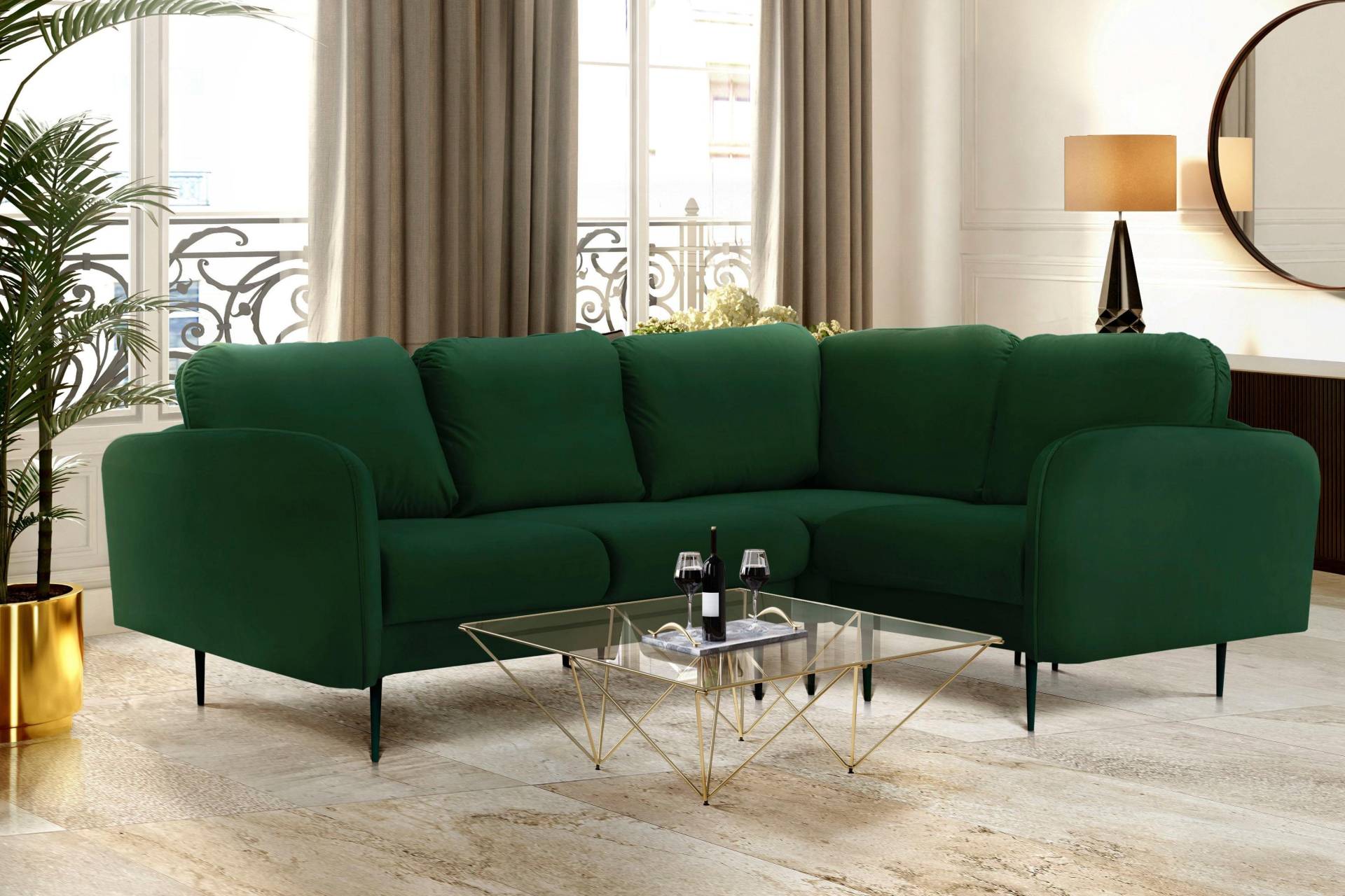 Leonique Ecksofa »Skidi L-Form«, mit losen Rückenkissen und Keder oben auf der Armlehne Leonique Ecksofa »Skidi L-Form«, mit losen Rückenkissen und Keder oben auf der Armlehne von Leonique
