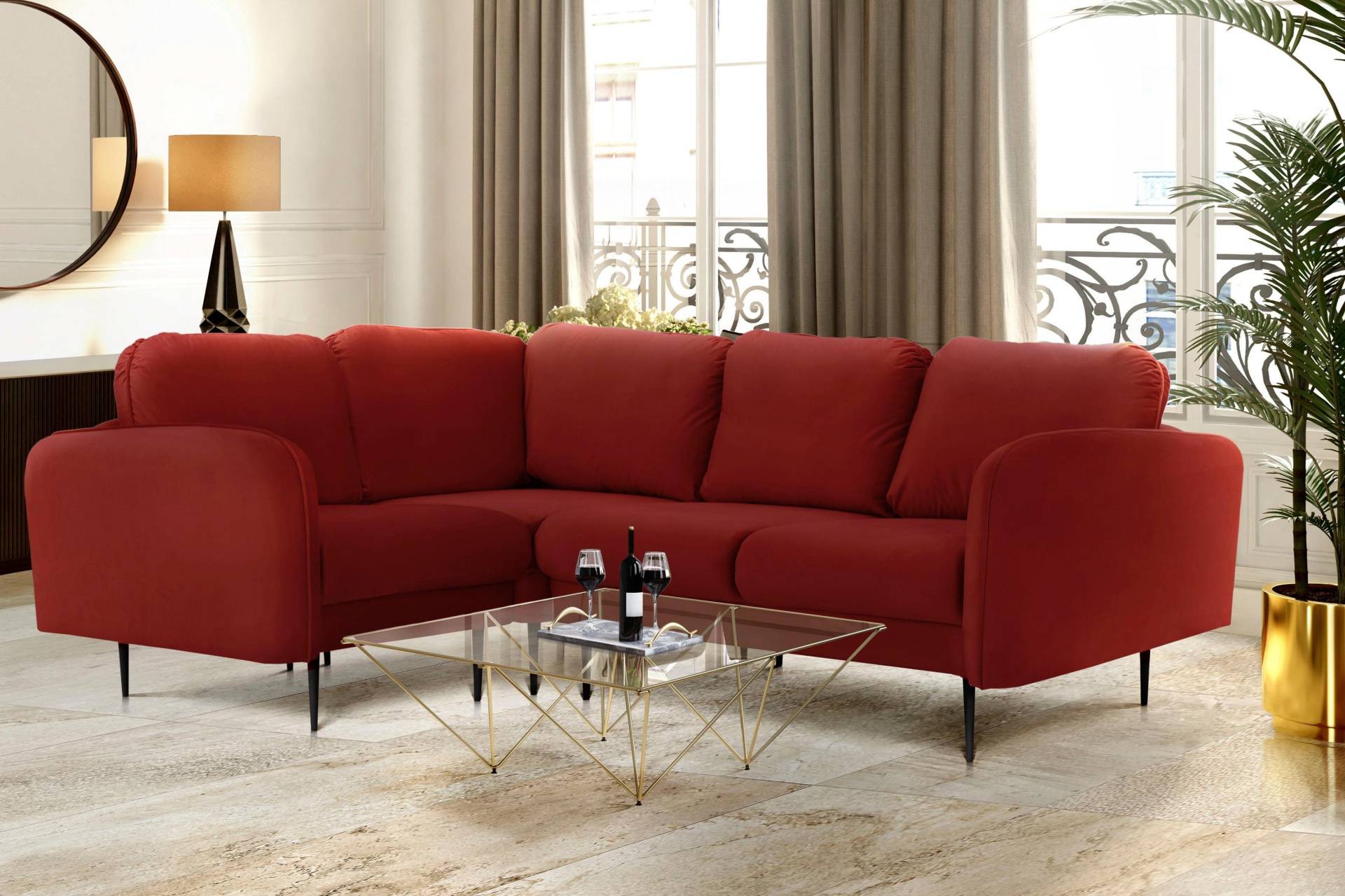 Leonique Ecksofa »Skidi L-Form«, mit losen Rückenkissen und Keder oben auf der Armlehne Leonique Ecksofa »Skidi L-Form«, mit losen Rückenkissen und Keder oben auf der Armlehne von Leonique