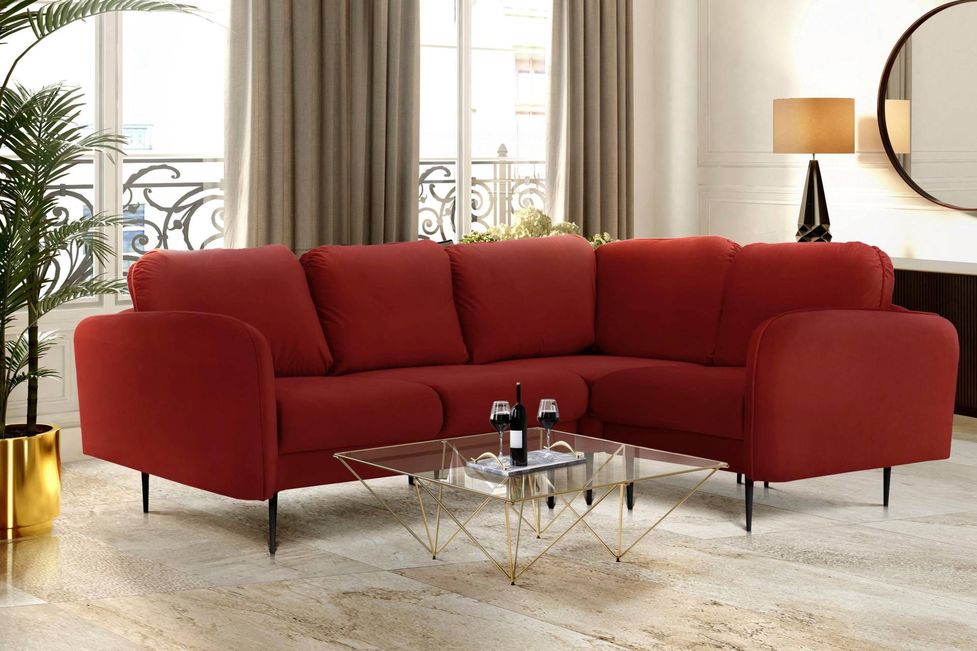 Leonique Ecksofa »Skidi L-Form«, mit losen Rückenkissen und Keder oben auf der Armlehne Leonique Ecksofa »Skidi L-Form«, mit losen Rückenkissen und Keder oben auf der Armlehne von Leonique