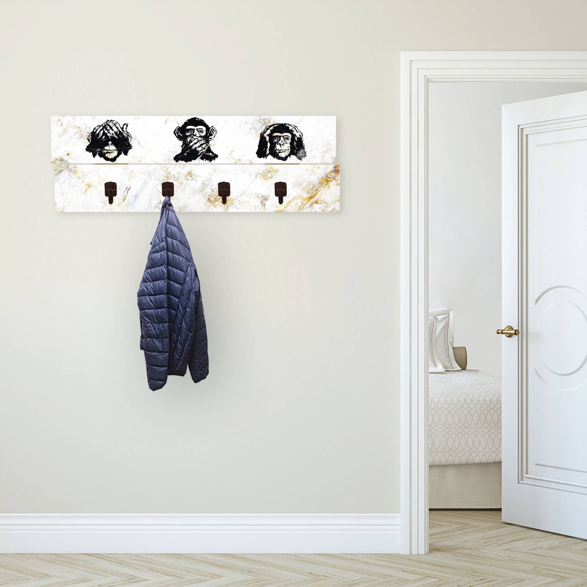 Leonique Garderobenleiste »Affen«, Garderobe mit 4 Haken Leonique Garderobenleiste »Affen«, Garderobe mit 4 Haken von Leonique