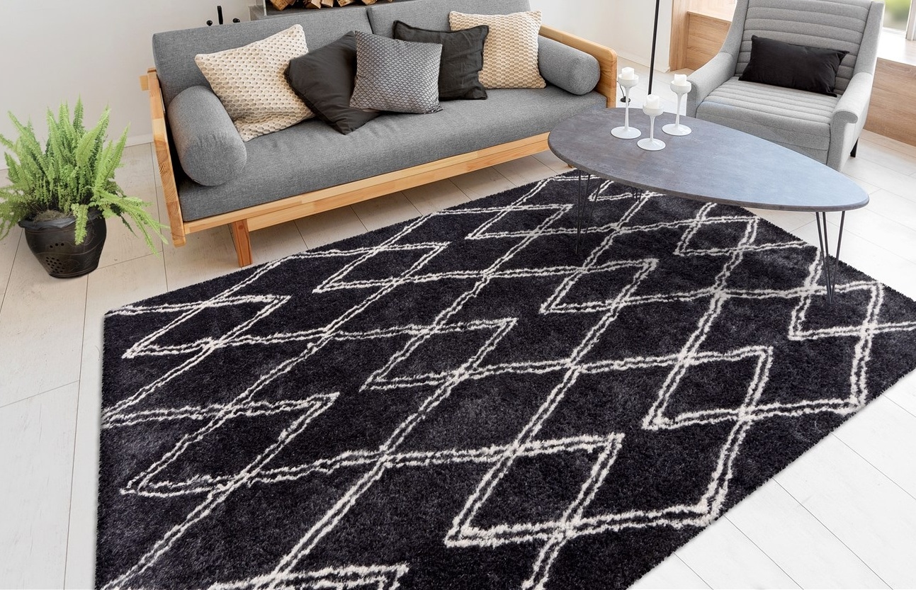 Leonique Hochflor-Teppich »Leasly«, rechteckig, 27 mm Höhe, retro, Teppich im Rauten-Muster, weich Leonique Hochflor-Teppich »Leasly«, rechteckig, 27 mm Höhe, retro, Teppich im Rauten-Muster, weich von Leonique