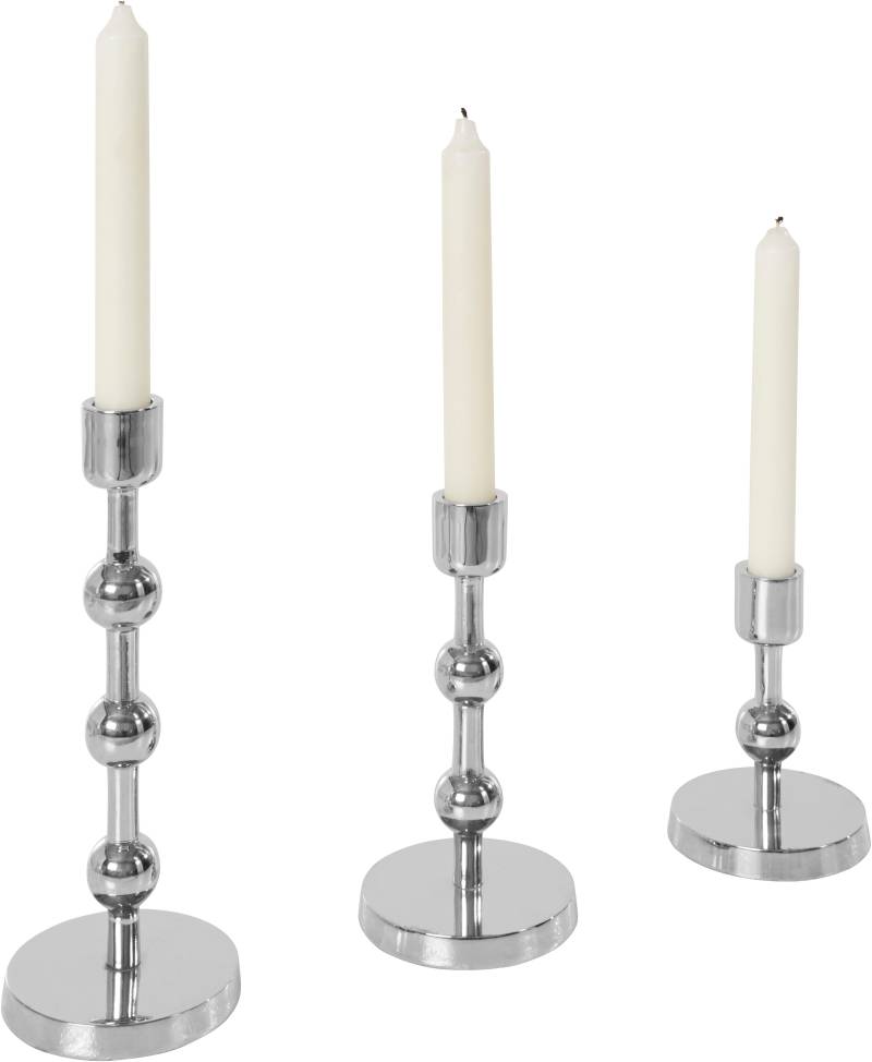 Leonique Kerzenständer »Elliose«, (Set, 3 St.), aus Aluminium, handgefertigt, 3 Grössen im Set von Leonique