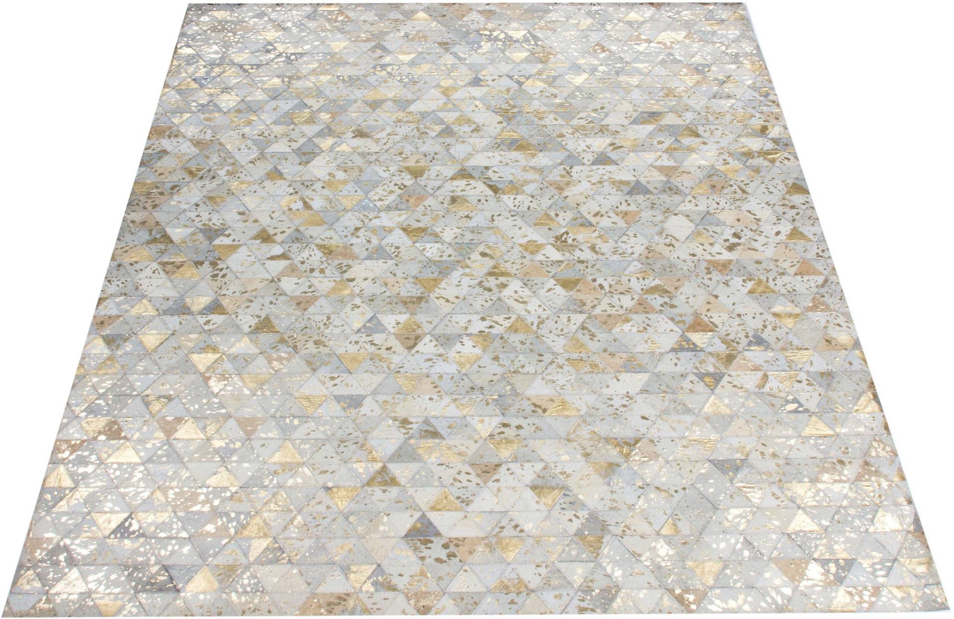 Leonique Lederteppich »Amir«, rechteckig, 8 mm Höhe, Kurzflor-Teppich, Dreieck-Muster, grafisches Design, Naturprodukt Leonique Lederteppich »Amir«, rechteckig, 8 mm Höhe, Kurzflor-Teppich, Dreieck-Muster, grafisches Design, Naturprodukt von Leonique