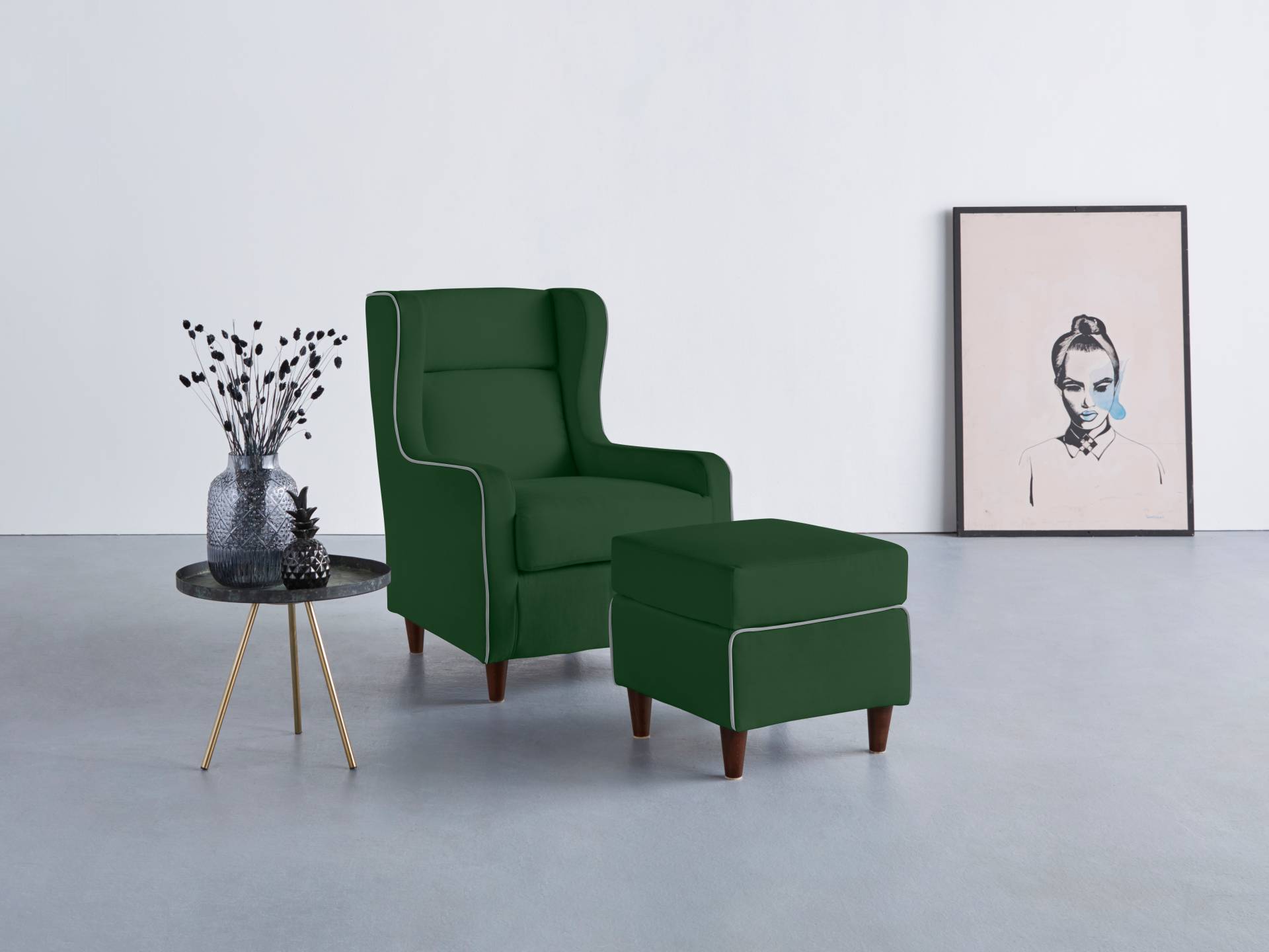 INOSIGN Ohrensessel »Rhada«, mit farblich abgesetztem Keder, B/T/H: 73/85/99 cm INOSIGN Ohrensessel »Rhada«, mit farblich abgesetztem Keder, B/T/H: 73/85/99 cm von INOSIGN