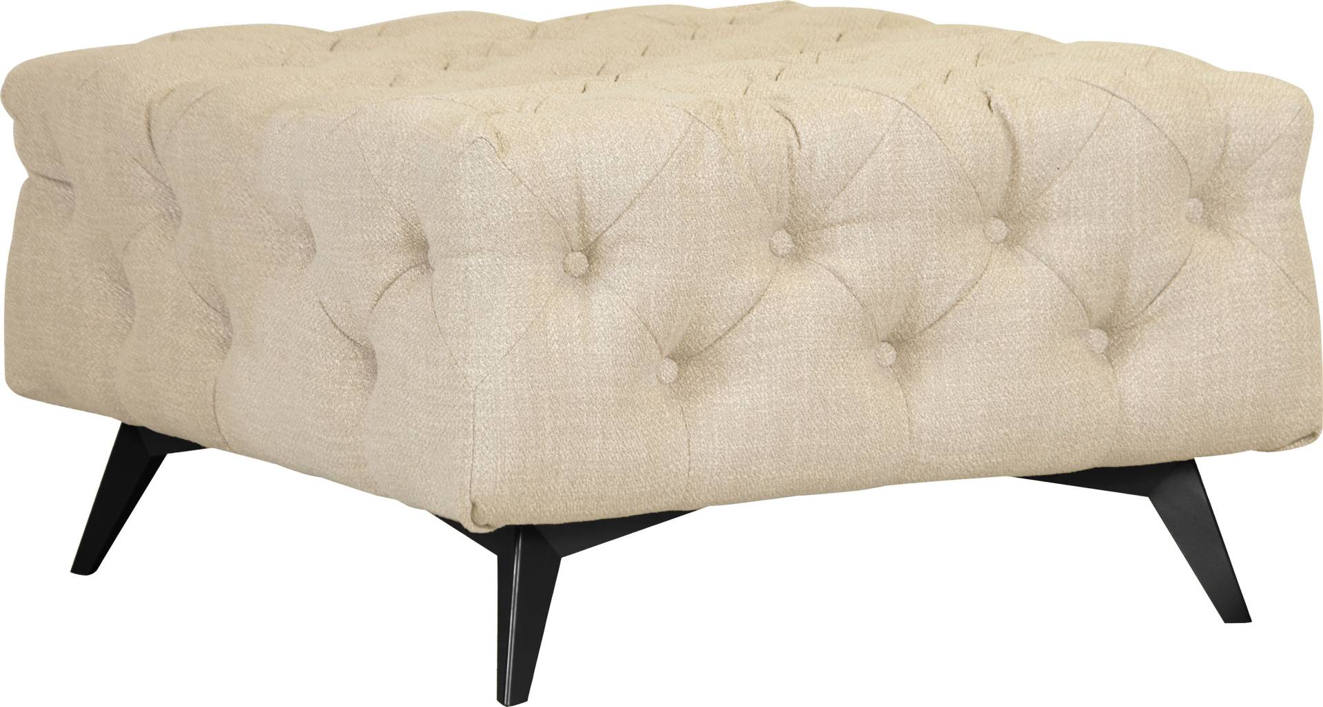 Leonique Polsterhocker »Glynis«, aufwändige Knopfheftung, moderne Chesterfield Optik, Fussfarbe wählbar von Leonique