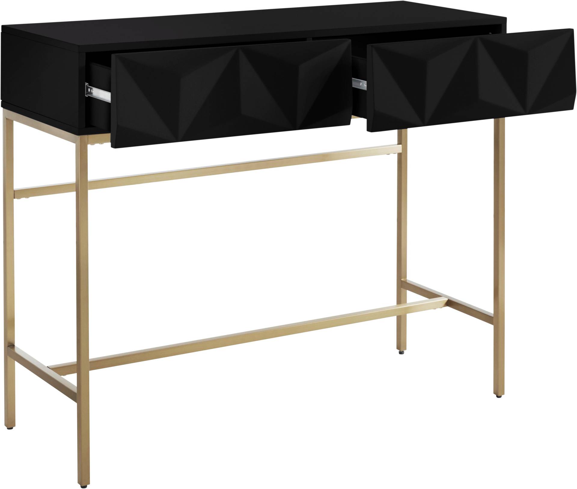 Leonique Sideboard »Minfi«, in 3D-Optik, Konsolentisch mit goldfarbenem Metallgestell von Leonique