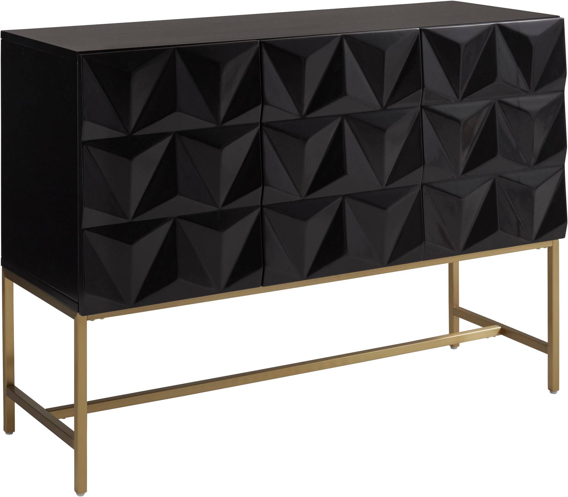 Leonique Sideboard »Rovuma«, in 3D-Optik und goldfarbenem Metallgestell von Leonique