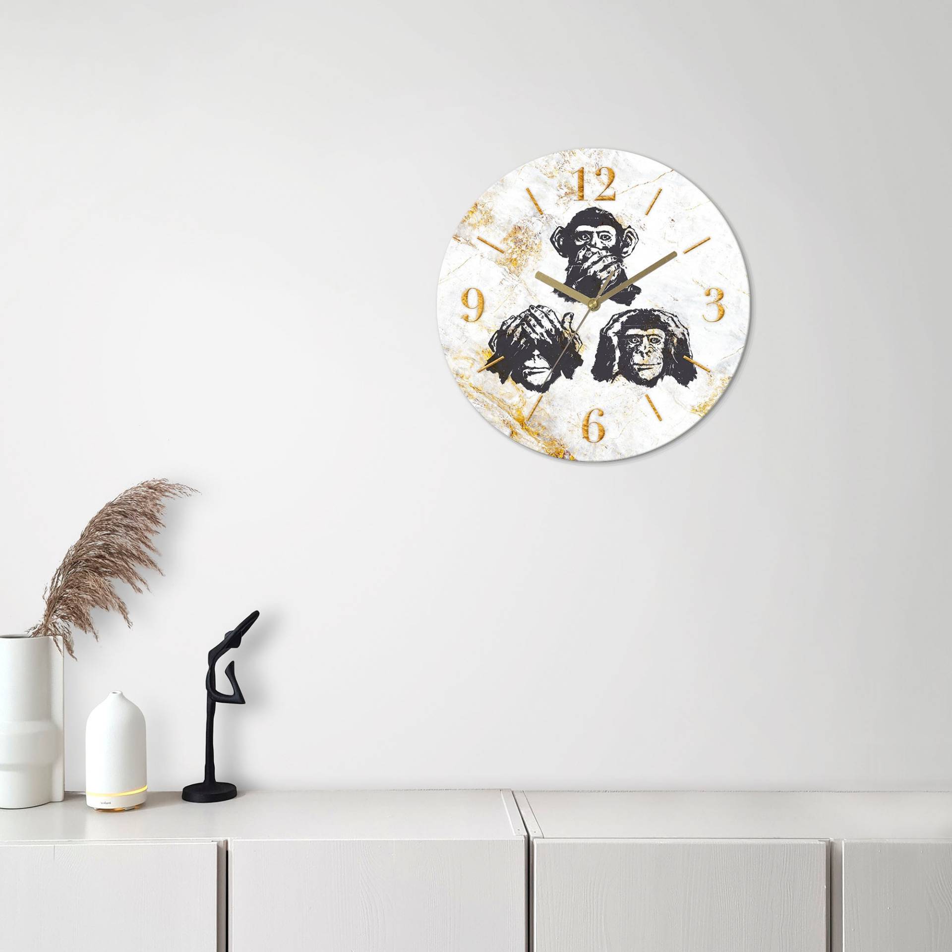 Leonique Wanduhr »Affen - Glas Ø 30cm«, analog, 30 cm Leonique Wanduhr »Affen - Glas Ø 30cm«, analog, 30 cm von Leonique