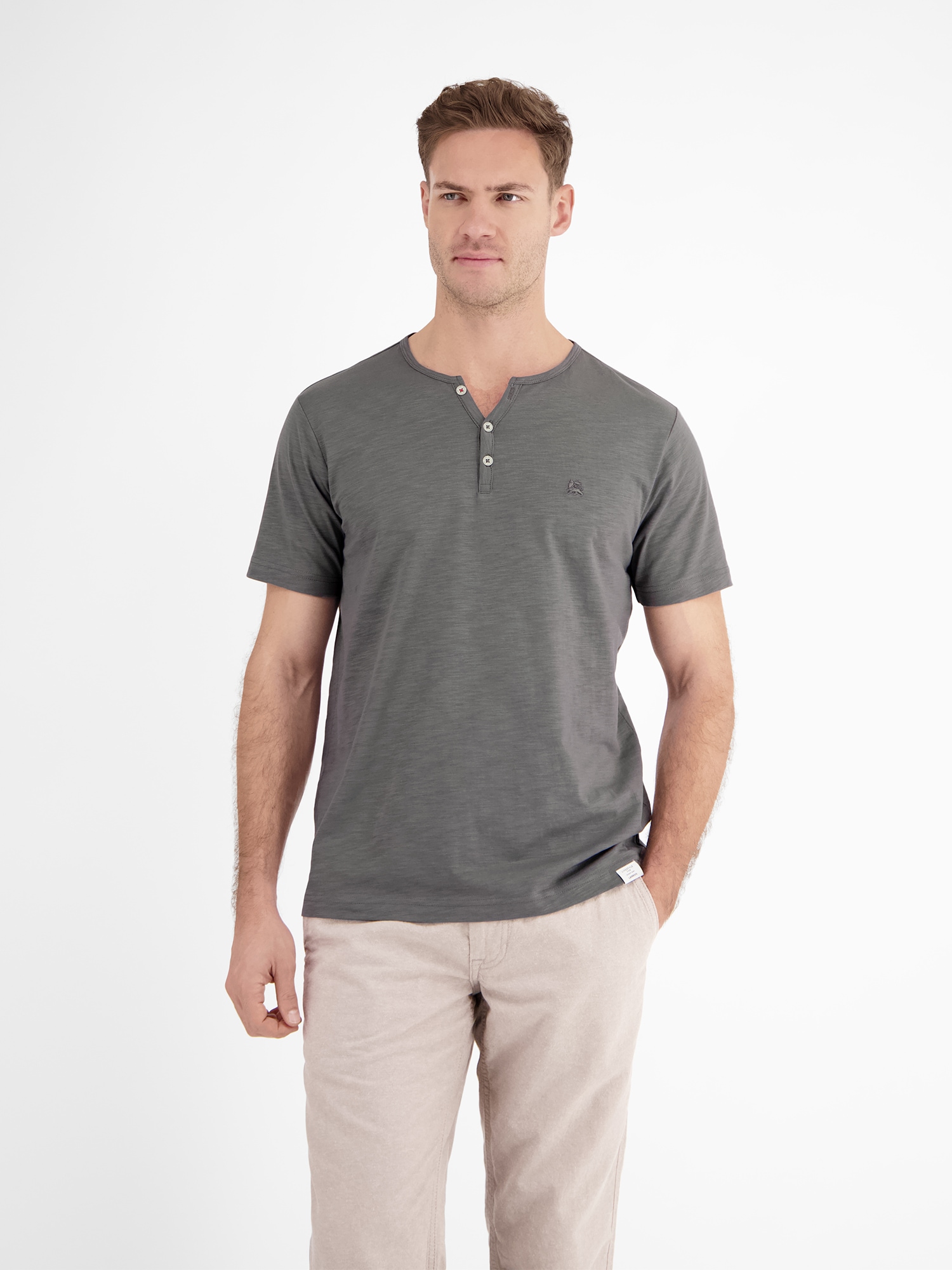 LERROS Henleyshirt »LERROS Serafino-Shirt in unifarbener Strukturware« LERROS Henleyshirt »LERROS Serafino-Shirt in unifarbener Strukturware« von Lerros