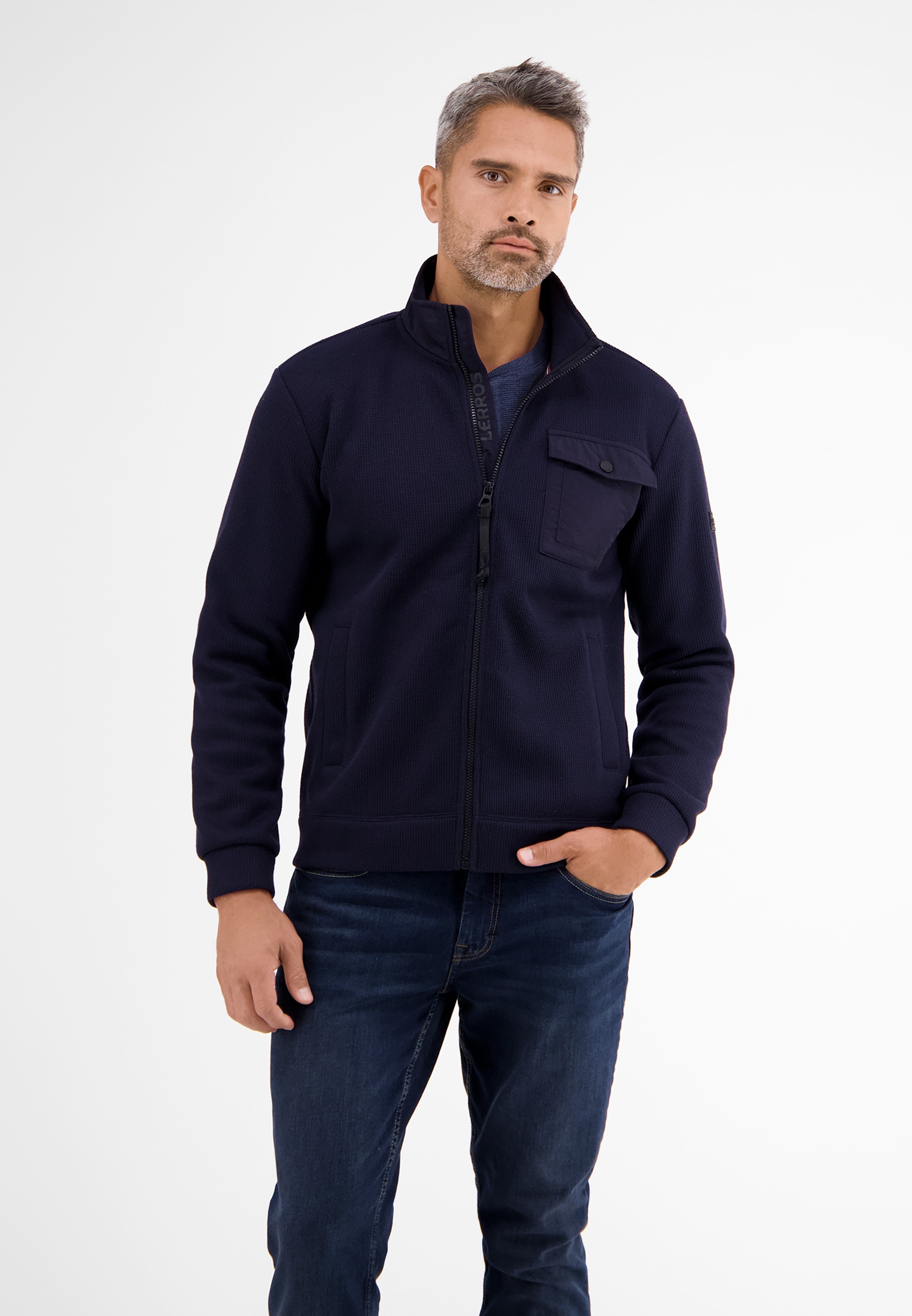 LERROS Kapuzensweatjacke »LERROS Sweatjacke in Fleece-Optik« von Lerros